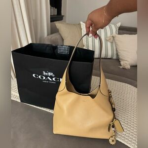 Coach Tan/Yellow Leather Women's Bag and Charm